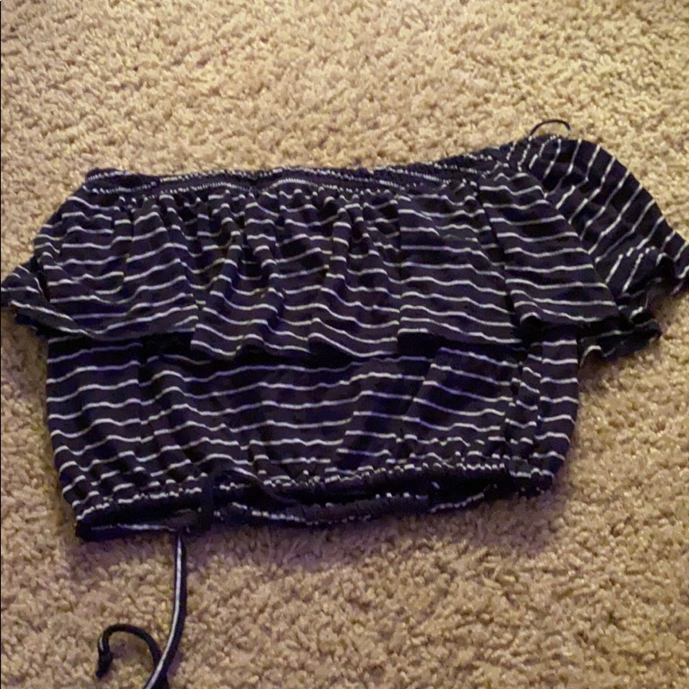 striped flowy tube top